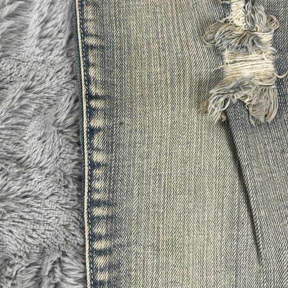 Sneak Peek Jeans Women 7 Boyfriend Distressed Ripped Light Wash Cuffed Denim - Picture 7 of 10